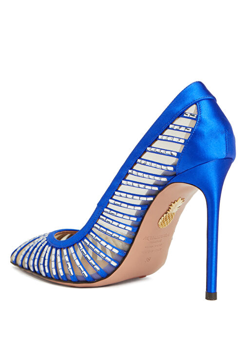 Passions Mavi Taşlı Topuklu Ayakkabı - Görsel 4