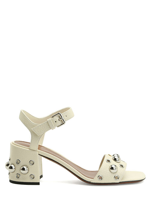 Ekru Kadın Deri Sandalet - Görsel 2