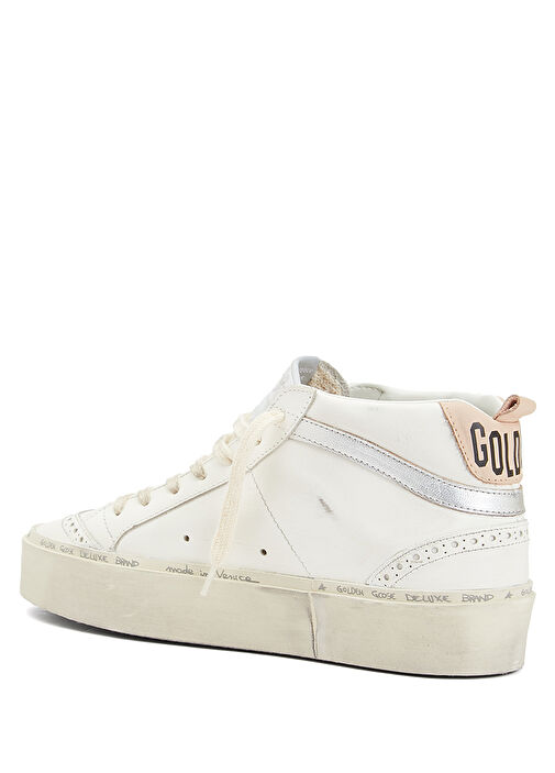 Mid Star Pembe Beyaz Kadın Deri Sneaker - Görsel 4