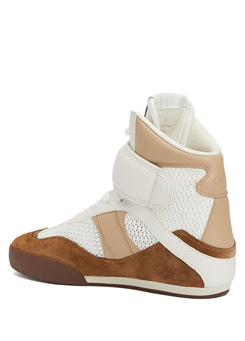 Kick Beyaz Kahverengi Kadın Deri Sneaker - Görsel 4