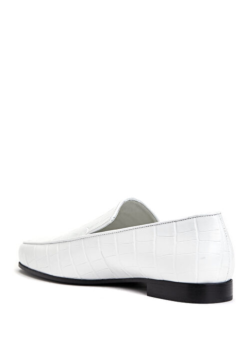 Beyaz Kadın Deri Loafer - Görsel 4