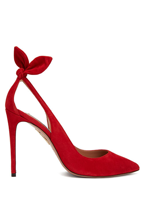 Bow Kırmızı Deri Topuklu Ayakkabı - Görsel 2