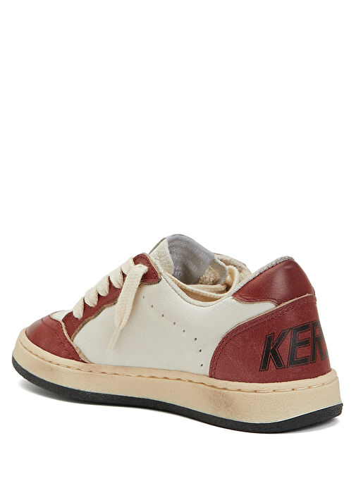 Ball Star Beyaz Kırmızı Unisex Çocuk Deri Sneaker - Görsel 4