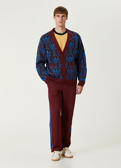 Red Adidas Red Men Originals 70s Trefoil Red Knit Cardigan 1583607 