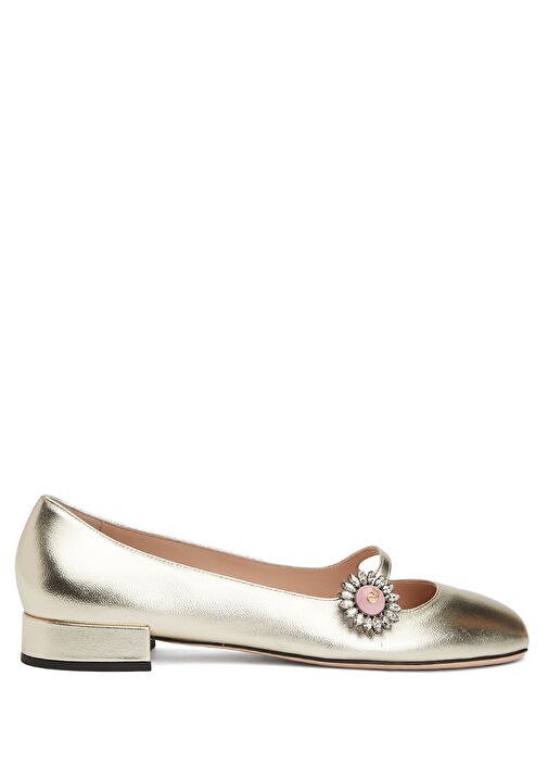 Preshoes Mary-Jane Gold Kadın Deri Babet - Görsel 2