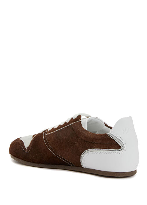 Tennis Kahve Beyaz Kadın Deri Sneaker - Görsel 4