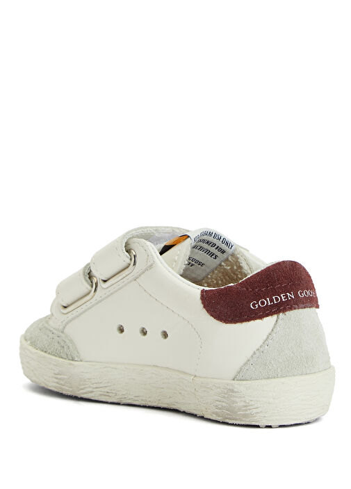 Old School Beyaz Unisex Çocuk Deri Sneaker - Görsel 4