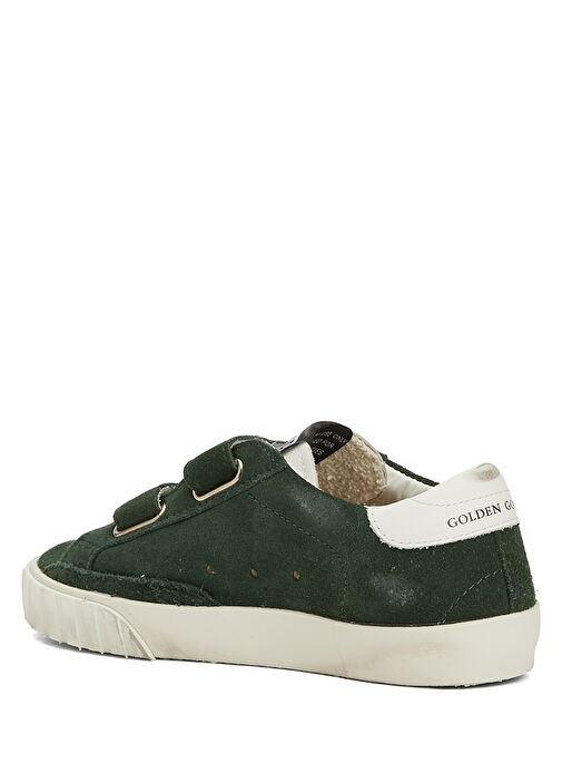 Old School Koyu Yeşil Unisex Çocuk Deri Sneaker - Görsel 4