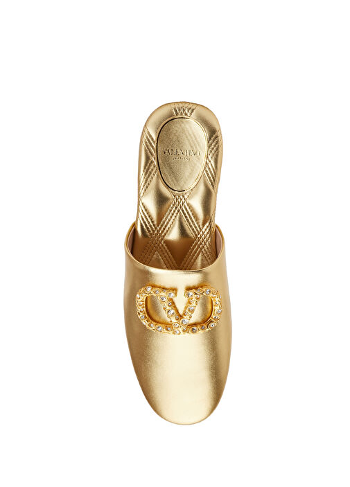 VLogo Signature Gold Kadın Deri Terlik - Görsel 5