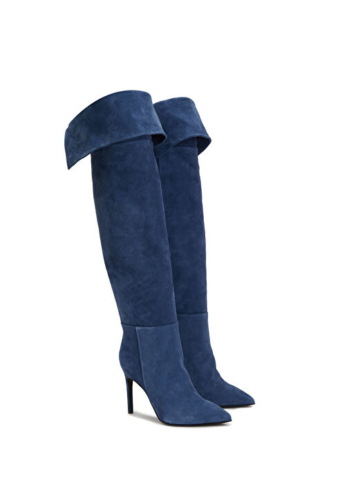 Mavi Kadın Süet Çizme - Görsel 3