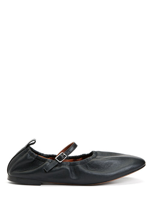 Siyah Kadın Deri Babet - Görsel 2