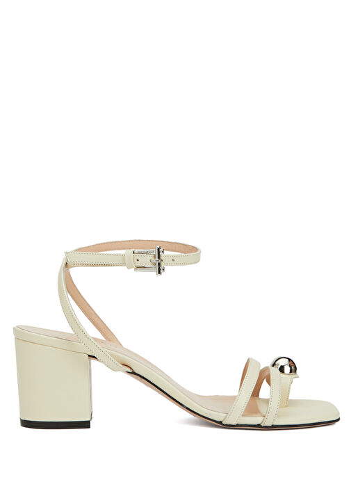 Kırık Beyaz Kadın Deri Sandalet - Görsel 2