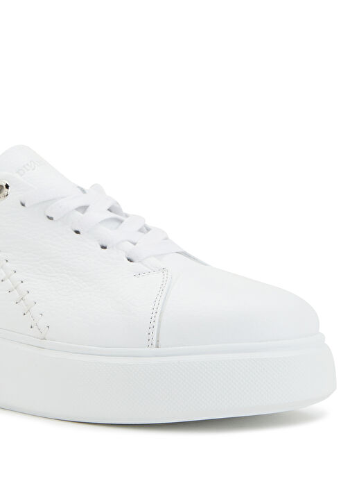 Beyaz Kadın Deri Sneaker - Görsel 7