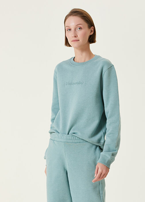 Holzweiler Sweatshirt With Aqua Green Logo