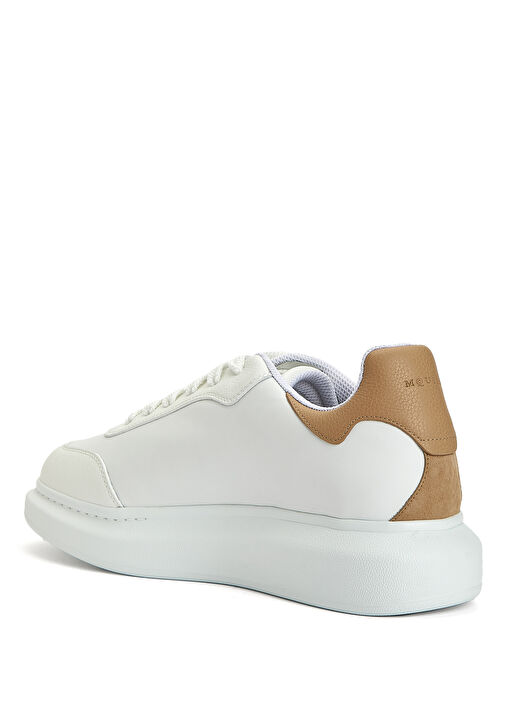Oversized Beyaz Erkek Deri Sneaker - Görsel 4