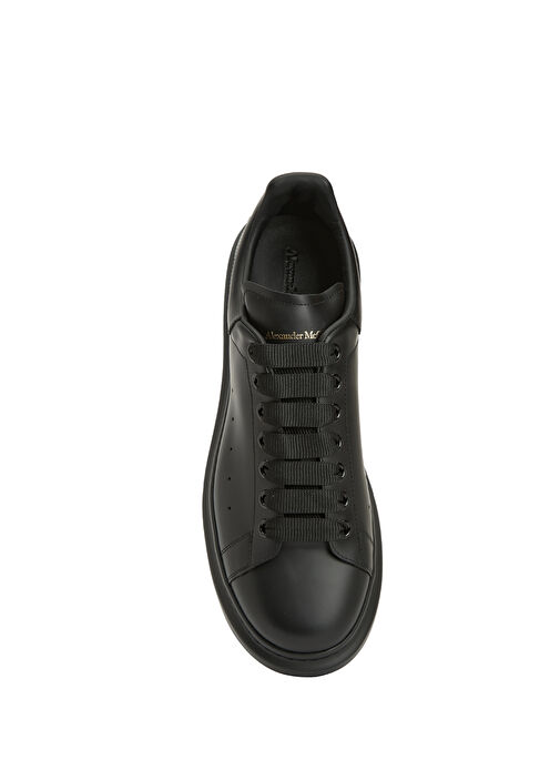 Oversized Siyah Erkek Deri Sneaker - Görsel 5