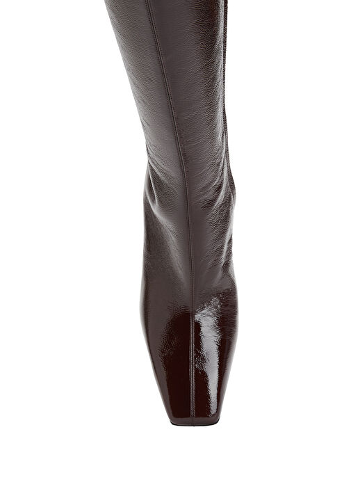 Bordo Kadın Deri Çizme - Görsel 5