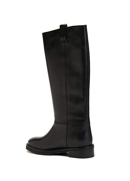 Frances Siyah Kadın Deri Çizme - Görsel 4