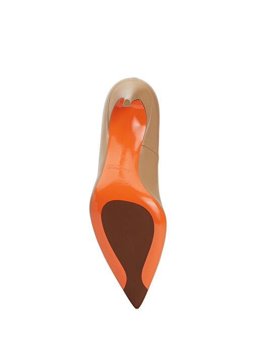 Taba Deri Topuklu Ayakkabı - Görsel 6