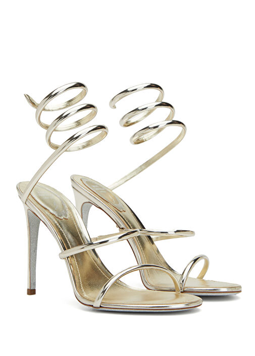 Light Gold Kadın Deri Sandalet - Görsel 3