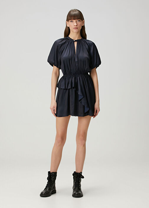 what does bodycon dress mean Ava & Yelly Kids' Ruffle Satin Dress in Navy at Nordstrom, Size 16 main image 0