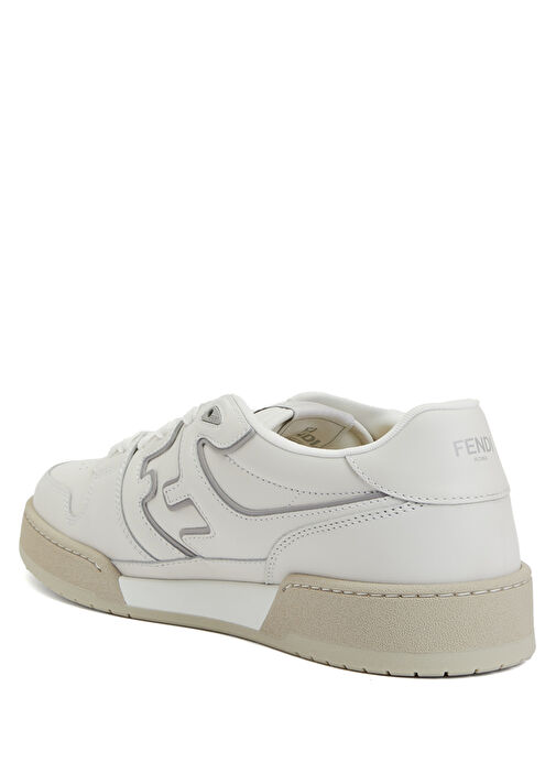 Beyaz Gri Erkek Deri Sneaker - Görsel 4