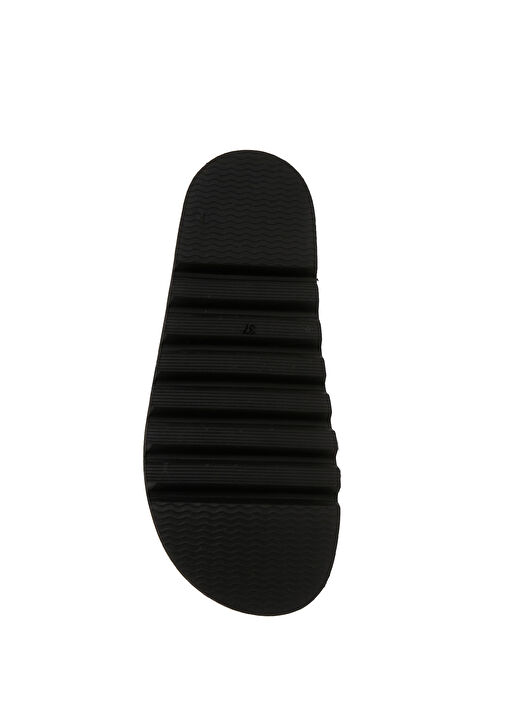 Beyaz Çift Kemerli Kadın Puff Deri Terlik - Görsel 6