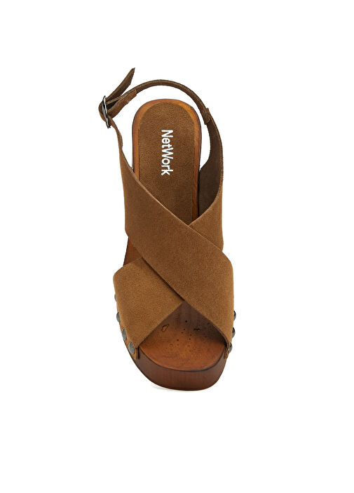 Kahverengi Kadın Süet Sandalet - Görsel 5