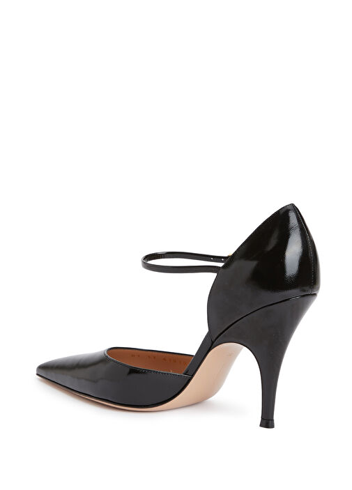 Sofia D'Orsay Siyah Deri Topuklu Ayakkabı - Görsel 4