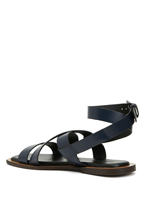 Lacivert Kadın Deri Sandalet - Görsel 3