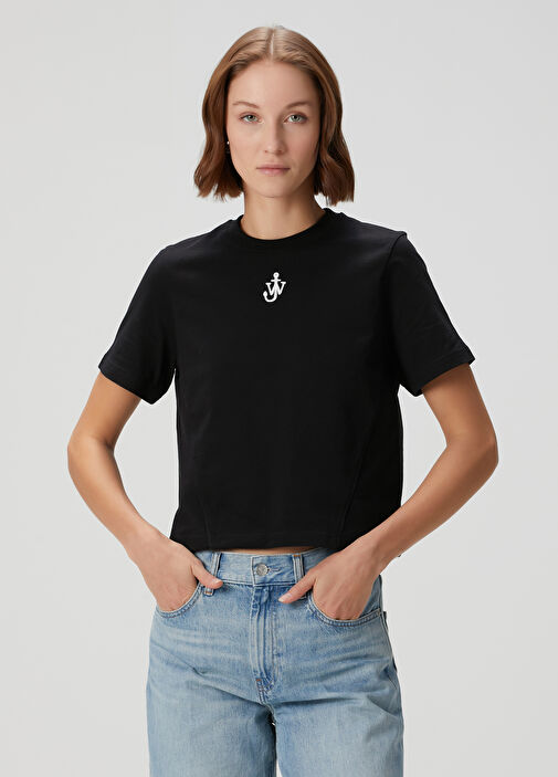 Tシャツ・カットソー JW ANDERSON Black Satin Top Black T-shirt with logo JW Anderson - Vitkac AS