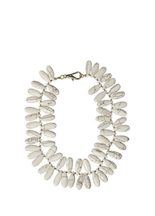 Eva White Beaded Women's Necklace