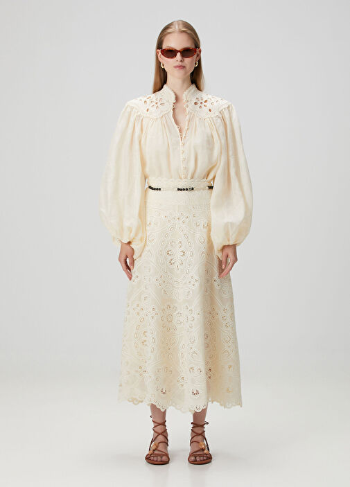 Zimmermann - Coco Cream Embroidered Blouse