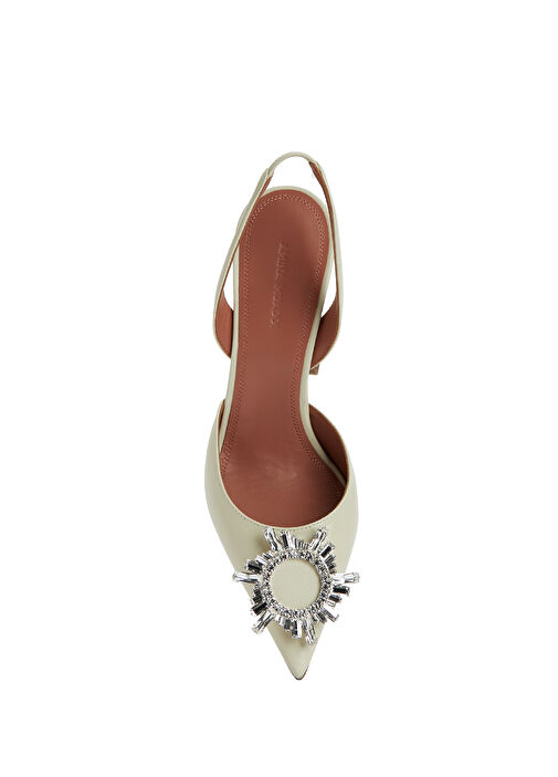 Begum Bej Deri Topuklu Ayakkabı - Görsel 5