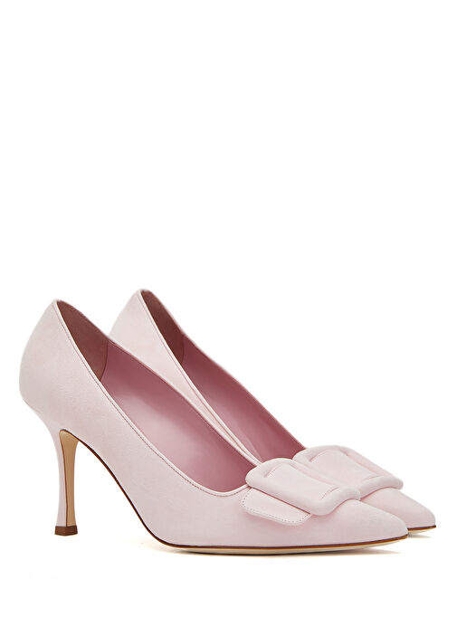 Maysale Açık Pembe Süet Stiletto - Görsel 3