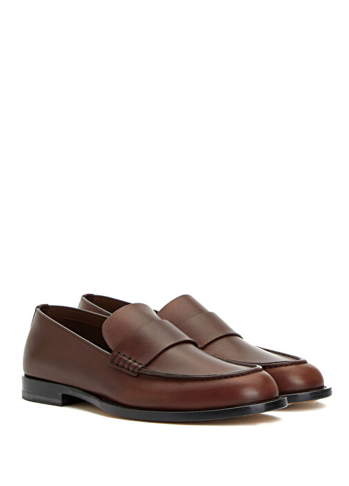 Kahverengi Kadın Deri Loafer - Görsel 3