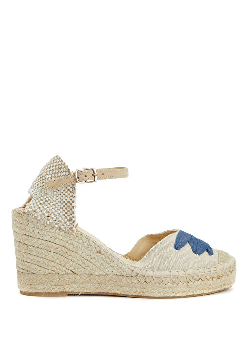 Kırık Beyaz Mavi Kadın Espadril - Görsel 2