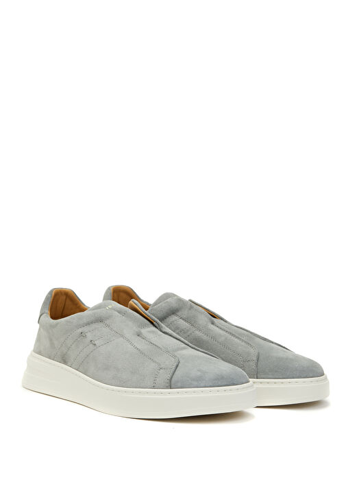Gri Erkek Deri Sneaker - Görsel 3