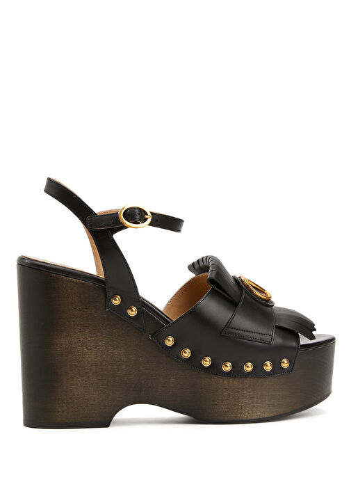 Siyah Kadın Deri Sandalet - Görsel 2