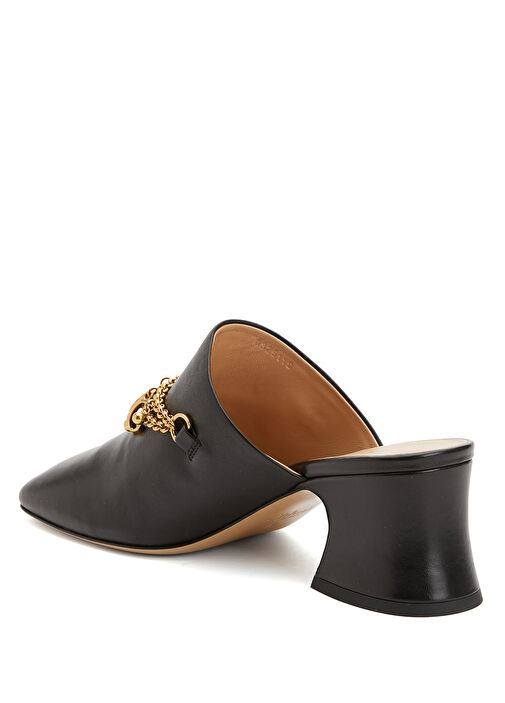 Charms Siyah Kadın Deri Terlik - Görsel 4