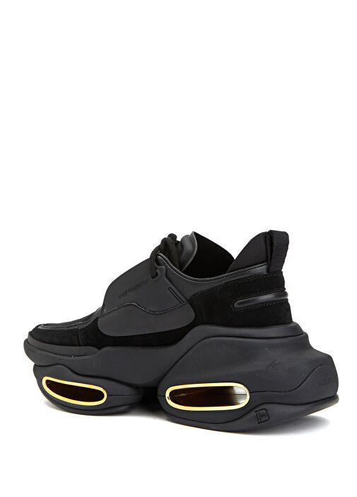 B-Bold Siyah Geometrik Tabanlı Kadın Deri Sneaker - Görsel 4