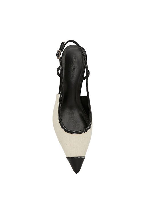 Siyah Bej Topuklu Ayakkabı - Görsel 5
