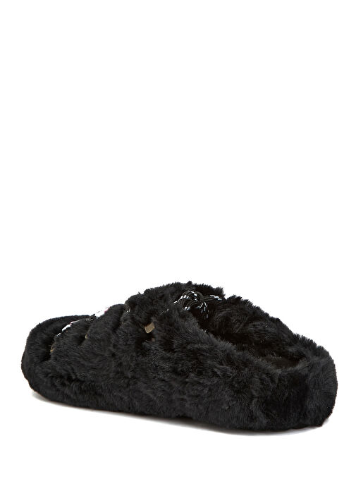 Siyah Kadın Shearling Terlik - Görsel 4