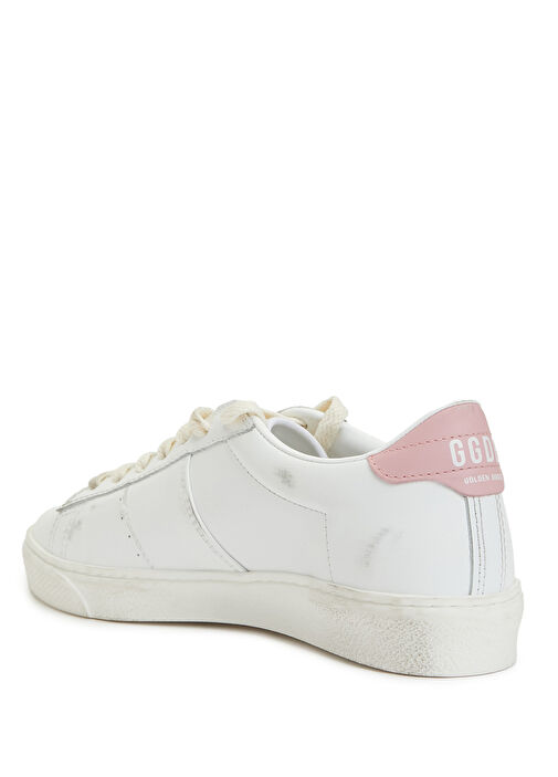 Matchstar Beyaz Pembe Kadın Deri Sneaker - Görsel 4