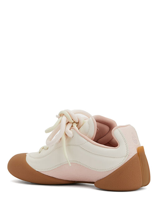 Beyaz Taban Detaylı Kadın Deri Sneaker - Görsel 4