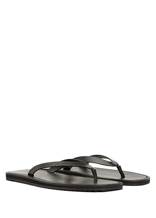 Siyah Kadın Deri Terlik - Görsel 3