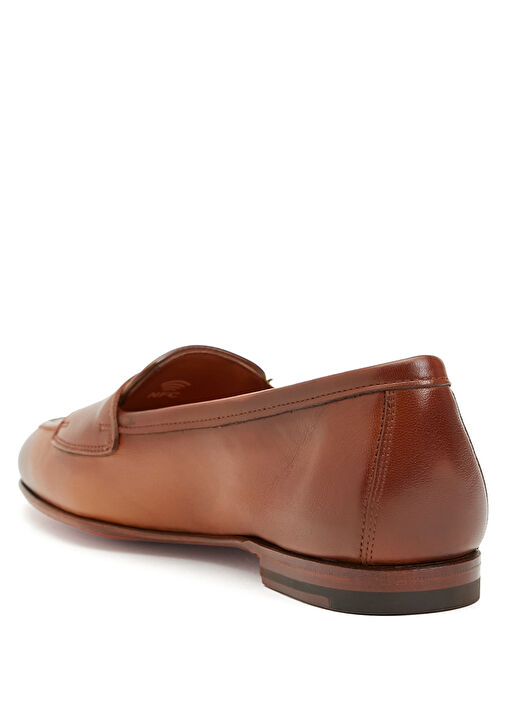 Kahverengi Kadın Deri Loafer - Görsel 4