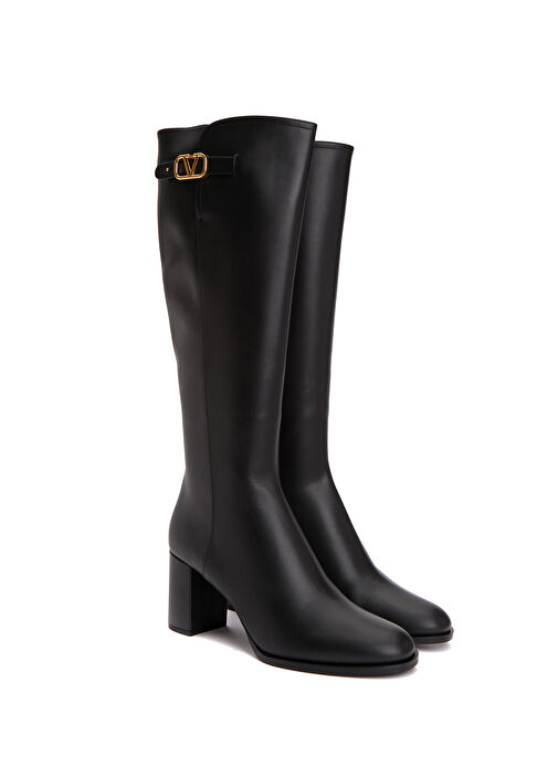 VLogo Siyah Kadın Deri Çizme - Görsel 3