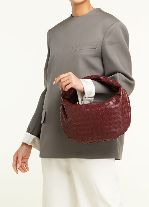 Bottega Veneta Bordo Kadın Teen Jodie Bordo Kadın Deri Çanta