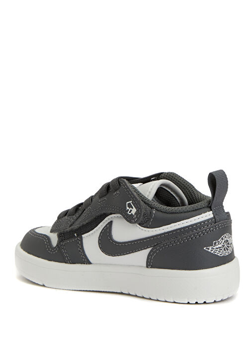 Jordan 1 Low ALT Siyah Gri Çocuk Deri Sneaker - Görsel 4